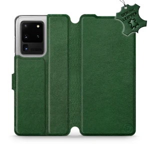 Etui z naturalnej skóry do Galaxy S20 Ultra, Mobiwear Leather, zielone