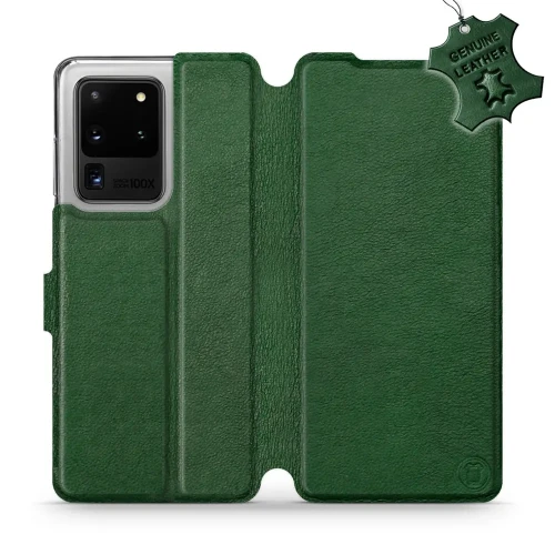 Etui z naturalnej skóry do Galaxy S20 Ultra, Mobiwear Leather, zielone