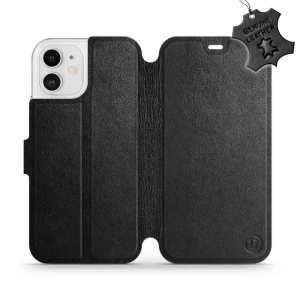 Etui z naturalnej skóry do iPhone 12, Mobiwear Leather, czarne