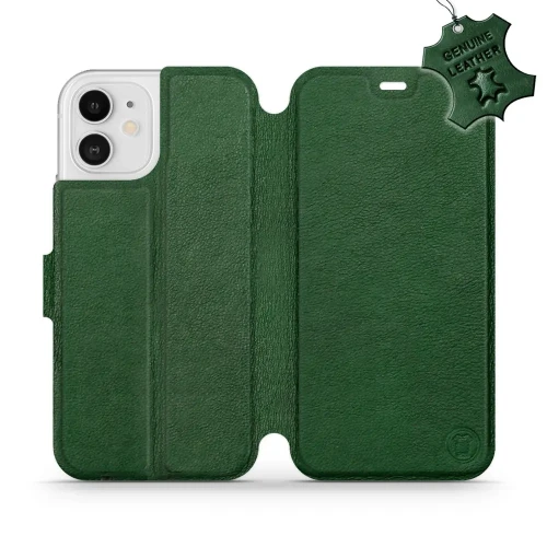 Etui z naturalnej skóry do iPhone 12, Mobiwear Leather, zielone