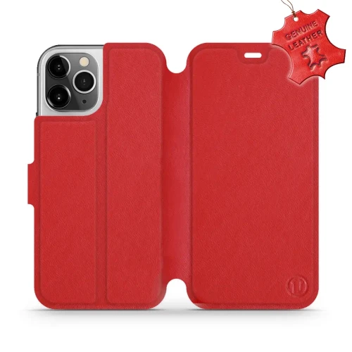 Etui z naturalnej skóry do iPhone 12 Pro, Mobiwear Leather, czerwone