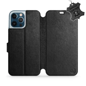 Etui z naturalnej skóry do iPhone 12 Pro Max, Mobiwear Leather, czarne