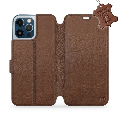 Etui z naturalnej skóry do iPhone 12 Pro Max, Mobiwear Leather, brązowe