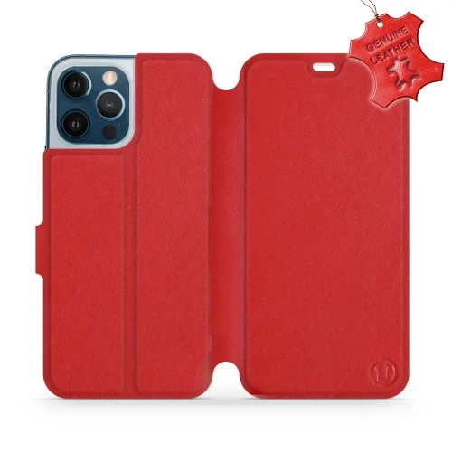 Etui z naturalnej skóry do iPhone 12 Pro Max, Mobiwear Leather, czerwone