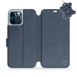 Etui z naturalnej skóry do iPhone 12 Pro Max, Mobiwear Leather, granatowe