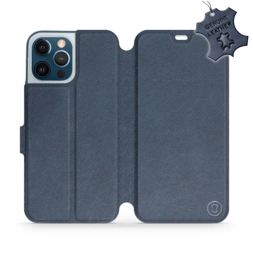 Etui z naturalnej skóry do iPhone 12 Pro Max, Mobiwear Leather, granatowe