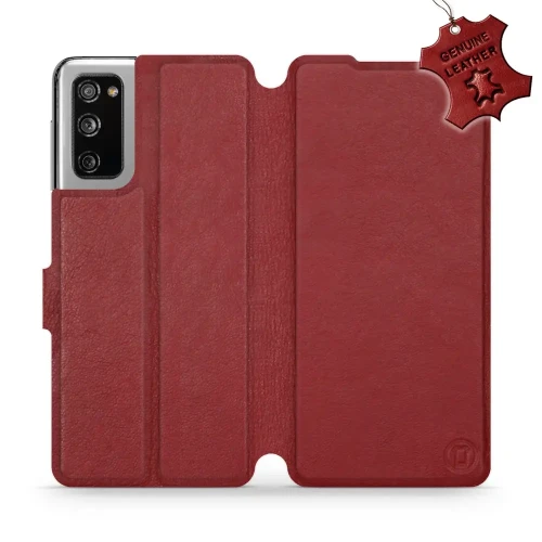Etui z naturalnej skóry do Galaxy S20 FE, Mobiwear Leather, ciemno-czerwone