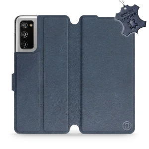 Etui z naturalnej skóry do Galaxy S20 FE, Mobiwear Leather, granatowe