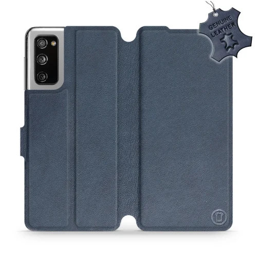Etui z naturalnej skóry do Galaxy S20 FE, Mobiwear Leather, granatowe