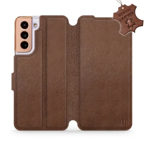 Etui z naturalnej skóry do Galaxy S21, Mobiwear Leather, brązowe