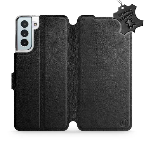 Etui z naturalnej skóry do Galaxy S21 Plus, Mobiwear Leather, czarne