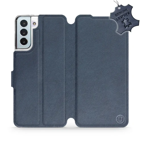 Etui z naturalnej skóry do Galaxy S21 Plus, Mobiwear Leather, granatowe