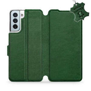 Etui z naturalnej skóry do Galaxy S21 Plus, Mobiwear Leather, zielone