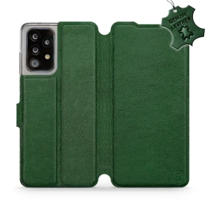Etui z naturalnej skóry do Galaxy A52, Mobiwear Leather, zielone