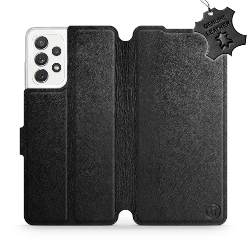 Etui z naturalnej skóry do Galaxy A72 5G, Mobiwear Leather, czarne