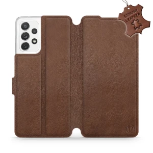 Etui z naturalnej skóry do Galaxy A72 5G, Mobiwear Leather, brązowe