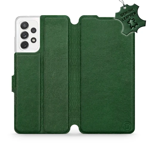 Etui z naturalnej skóry do Galaxy A72 5G, Mobiwear Leather, zielone
