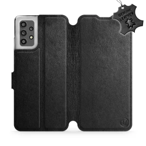 Etui z naturalnej skóry do Galaxy A32 4G, Mobiwear Leather, czarne