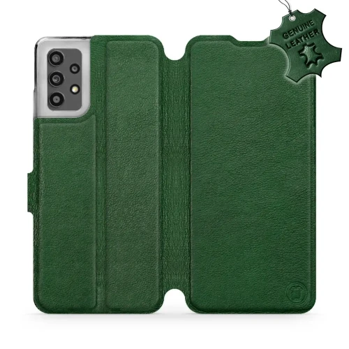 Etui z naturalnej skóry do Galaxy A32 4G, Mobiwear Leather, zielone
