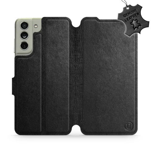 Etui z naturalnej skóry do Galaxy S21 FE, Mobiwear Leather, czarne