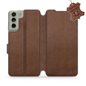 Etui z naturalnej skóry do Galaxy S21 FE, Mobiwear Leather, brązowe