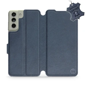Etui z naturalnej skóry do Galaxy S21 FE, Mobiwear Leather, granatowe