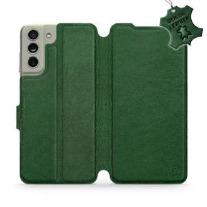 Etui z naturalnej skóry do Galaxy S21 FE, Mobiwear Leather, zielone