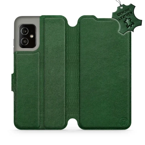 Etui z naturalnej skóry do Asus Zenfone 8, Mobiwear Leather, zielone