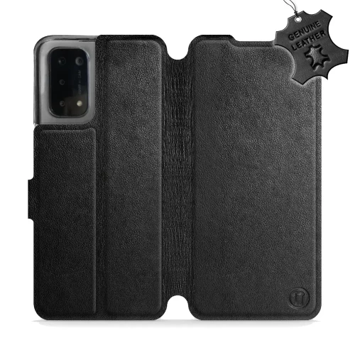 Etui z naturalnej skóry do Oppo A54 5G, Mobiwear Leather, czarne