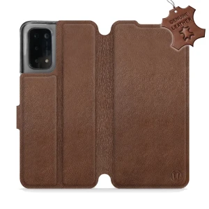 Etui z naturalnej skóry do Oppo A54 5G, Mobiwear Leather, brązowe