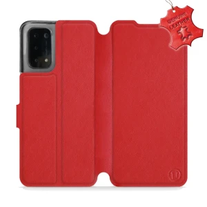 Etui z naturalnej skóry do Oppo A54 5G, Mobiwear Leather, czerwone