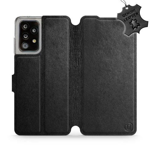 Etui z naturalnej skóry do Galaxy A52s 5G, Mobiwear Leather, czarne