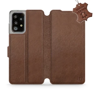 Etui z naturalnej skóry do Galaxy A52s 5G, Mobiwear Leather, brązowe