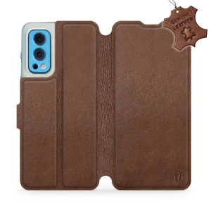 Etui z naturalnej skóry do OnePlus Nord 2 5G, Mobiwear Leather, brązowe