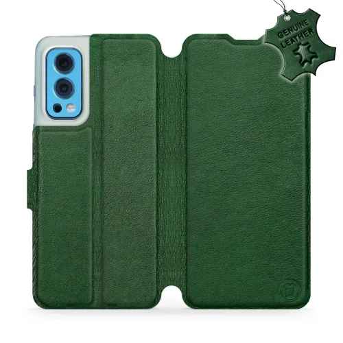 Etui z naturalnej skóry do OnePlus Nord 2 5G, Mobiwear Leather, zielone