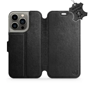 Etui z naturalnej skóry do iPhone 13 Pro, Mobiwear Leather, czarne