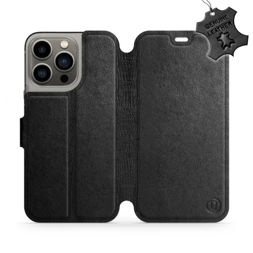 Etui z naturalnej skóry do iPhone 13 Pro, Mobiwear Leather, czarne