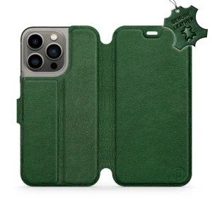 Etui z naturalnej skóry do iPhone 13 Pro, Mobiwear Leather, zielone