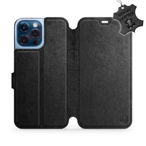 Etui z naturalnej skóry do iPhone 13 Pro Max, Mobiwear Leather, czarne