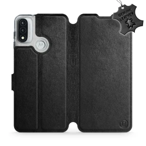 Etui z naturalnej skóry do Motorola Moto E20, Mobiwear Leather, czarne