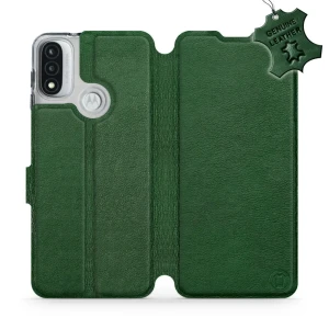 Etui z naturalnej skóry do Motorola Moto E20, Mobiwear Leather, zielone