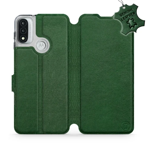 Etui z naturalnej skóry do Motorola Moto E20, Mobiwear Leather, zielone