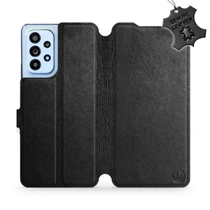 Etui z naturalnej skóry do Galaxy A53 5G, Mobiwear Leather, czarne