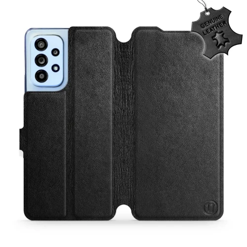 Etui z naturalnej skóry do Galaxy A53 5G, Mobiwear Leather, czarne