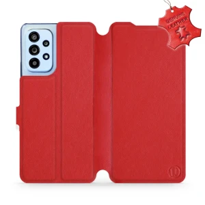 Etui z naturalnej skóry do Galaxy A53 5G, Mobiwear Leather, czerwone