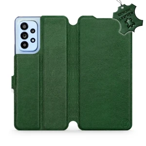 Etui z naturalnej skóry do Galaxy A53 5G, Mobiwear Leather, zielone