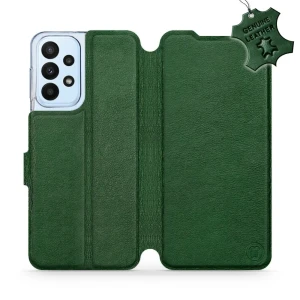 Etui z naturalnej skóry do Galaxy A23 4G, Mobiwear Leather, zielone