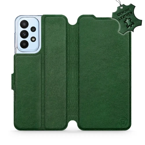 Etui z naturalnej skóry do Galaxy A23 4G, Mobiwear Leather, zielone