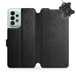 Etui z naturalnej skóry do Galaxy A33 5G, Mobiwear Leather, czarne