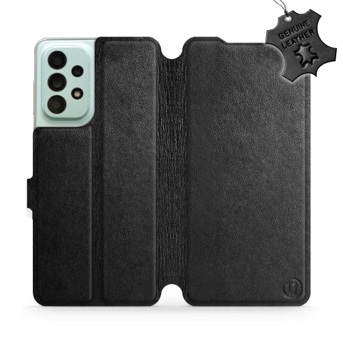 Etui z naturalnej skóry do Galaxy A33 5G, Mobiwear Leather, czarne